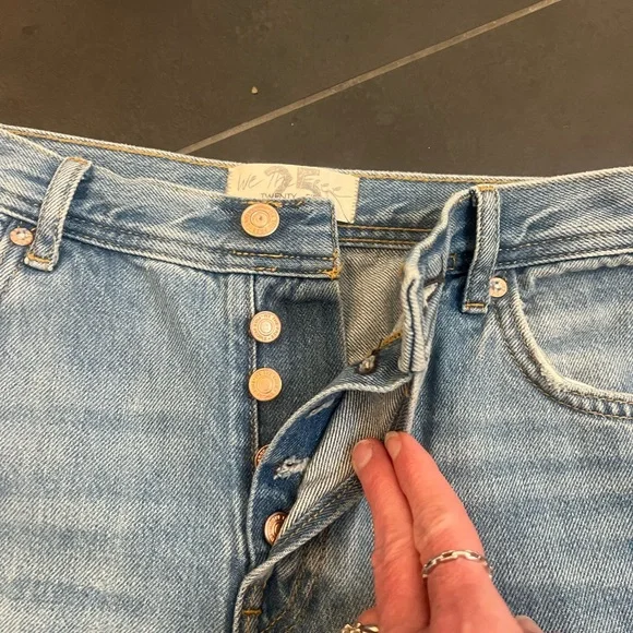 Free People Maggie Midrise Straight Jean, Size 25, NWT, Light Stone - Picture 13 of 14